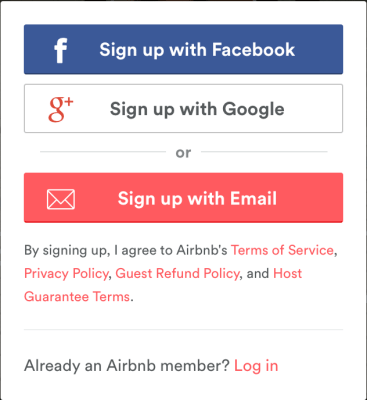 airbnb login