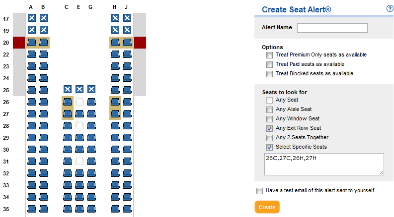 Create Seat Alerts to get the Seat You Want on Any Flight