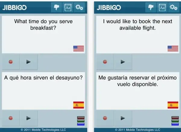 App Store  Jibbigo Spanish English Speech Translator