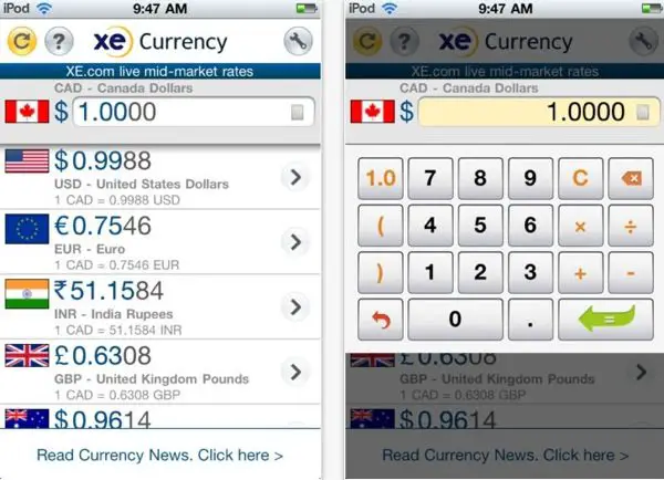 App Store  XE Currency