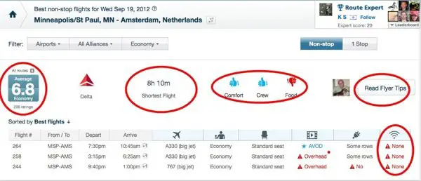 Best nonstop flights and airlines from Minneapolis St Paul MN to Amsterdam Netherlands on Routehappy 1