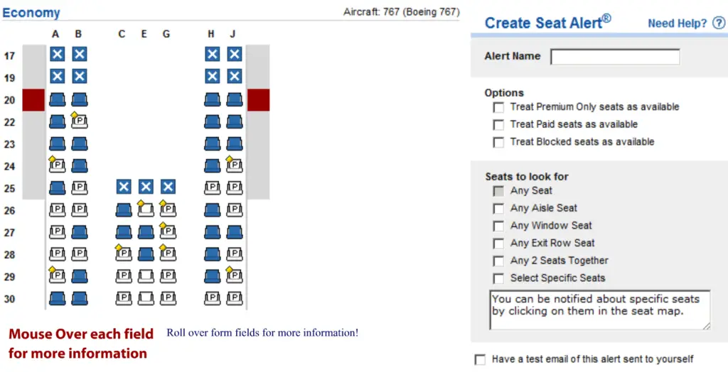 ExpertFlyer Seat Alert