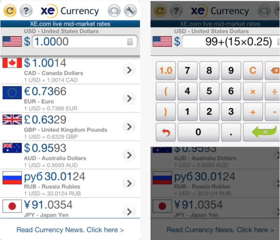 XE Currency App