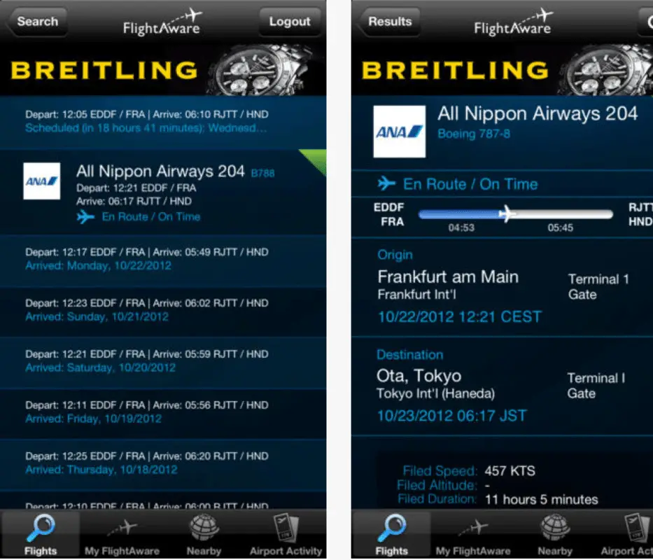 FlightAware App