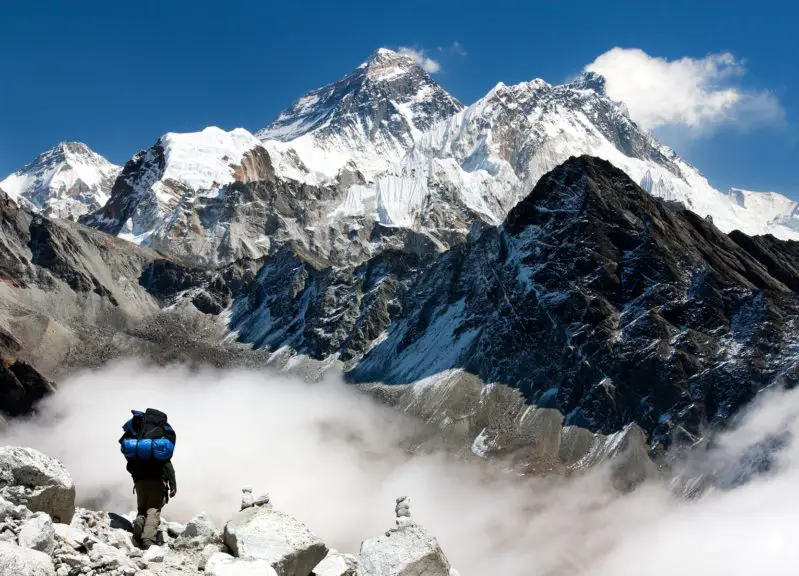  View of Everest from Gokyo on the way to Everest - Nepal 