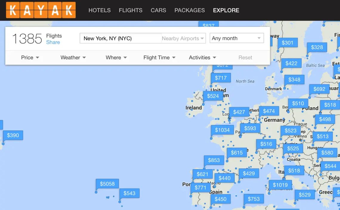 The Cheapest Flights Tickets with Kayak