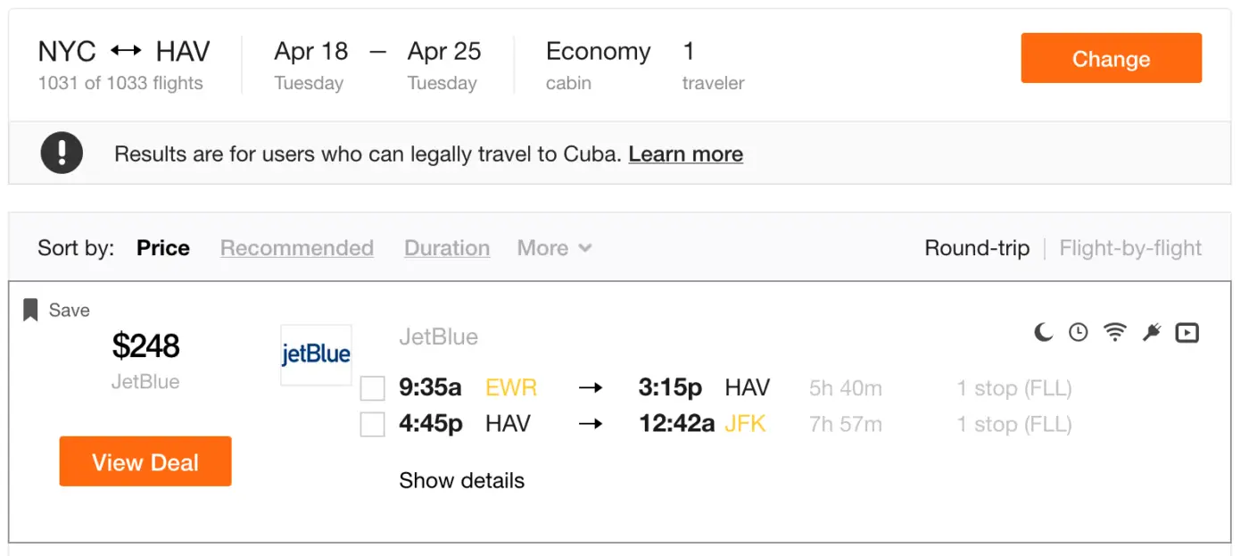 Flights to Cuba