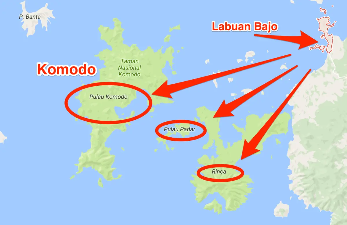 Komodo Dragon Island Map