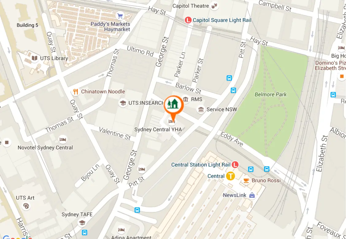  Sydney Central YHA Location 