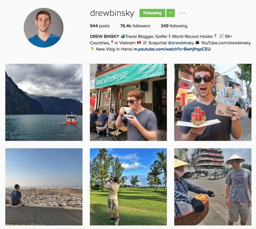 drewbinsky instagram